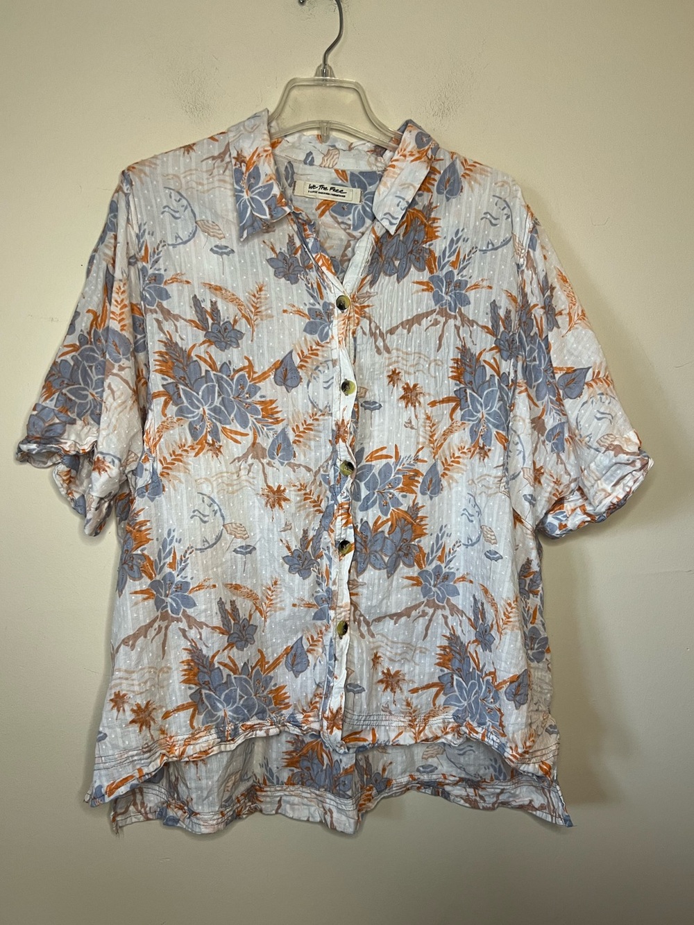 Free People Love Letters Button Down in Ivory Size XL - Picture 10 of 12